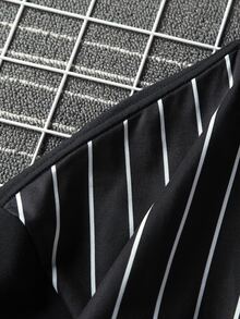 Manfinity Hombres Sudadera de rayas verticales - Negro - Ver 3