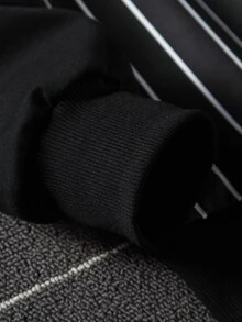 Manfinity Hombres Sudadera de rayas verticales - Negro - Ver 7