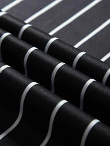 Manfinity Hombres Sudadera de rayas verticales - Negro - Ver 8