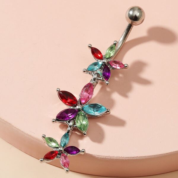 

Flower Decor Navel Belly Ring, Multicolor