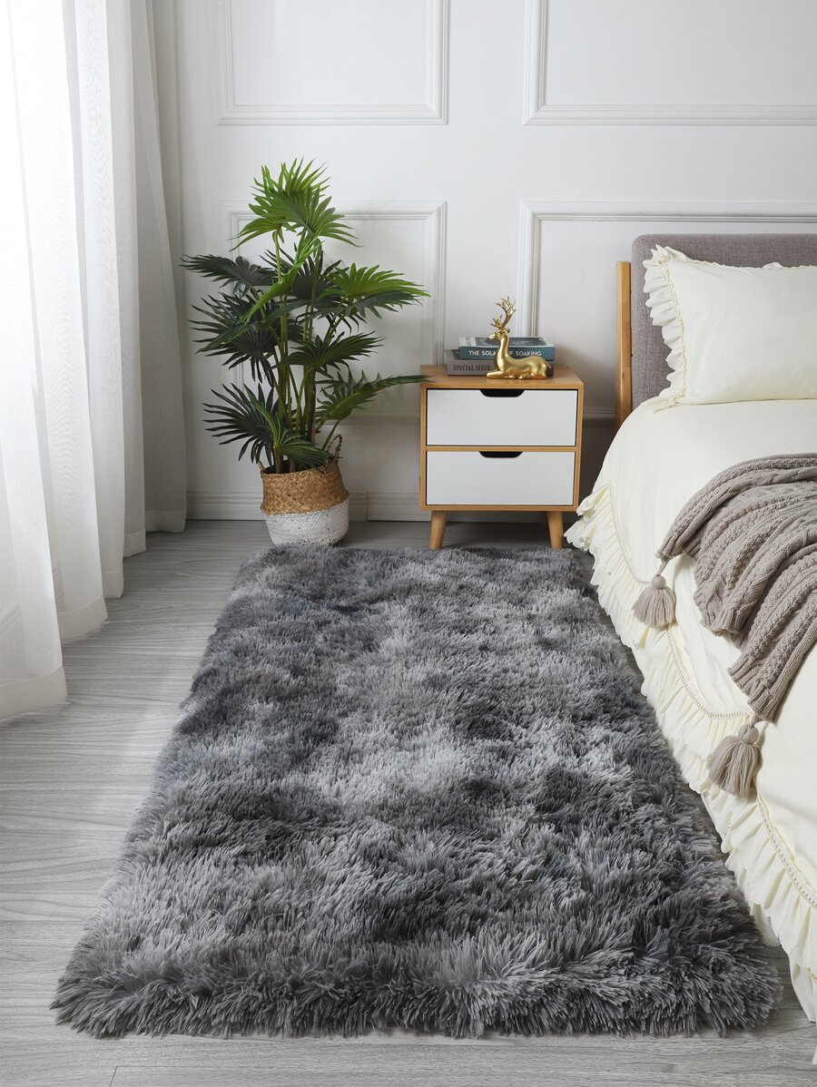 1 pieza Alfombra de piso de felpa - Gris - Ver 1