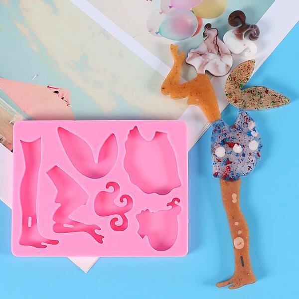 

1pc Figure Graphic Silicone Mold, Pink