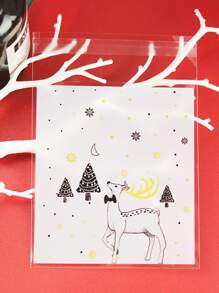 100pcs Christmas Elk Biscuit Bag - Multicolor - View 3