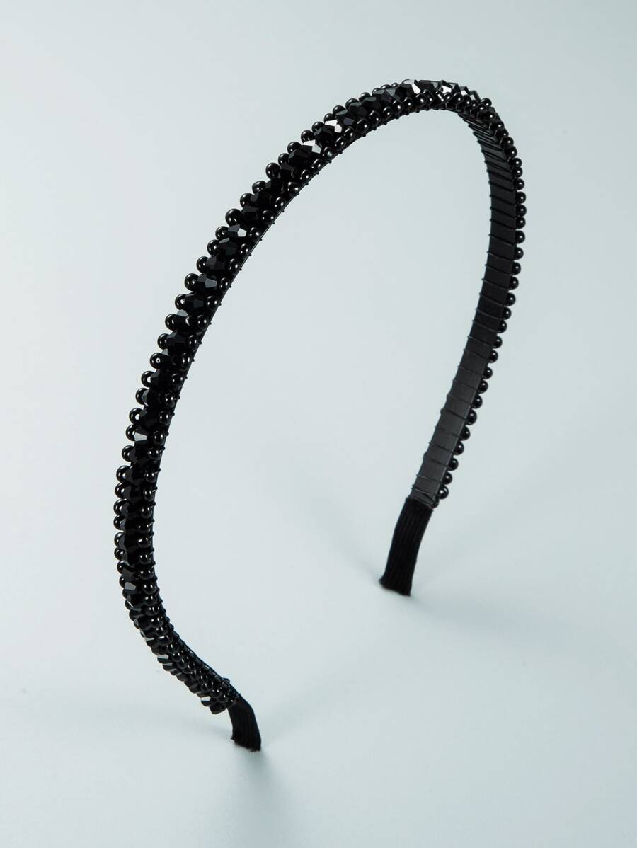 Trang trí pha lê Băng đô Mỏng Thanh lịch - màu đen - Xem 1