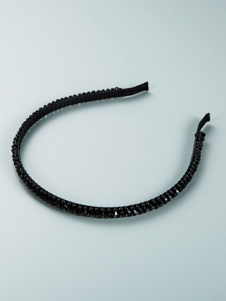 水晶裝飾修長頭箍,優雅時尚 - 黑色 - 查看 4