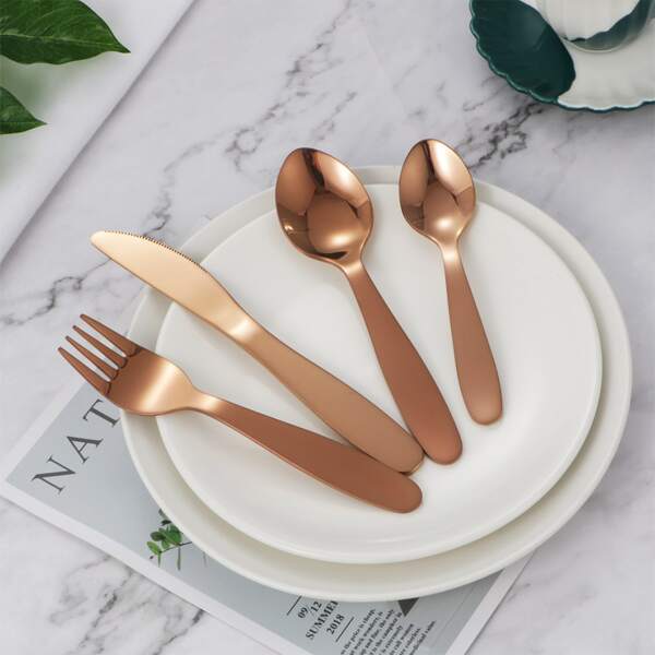 

4pcs Stainless Steel Cutlery Set, Rose gold