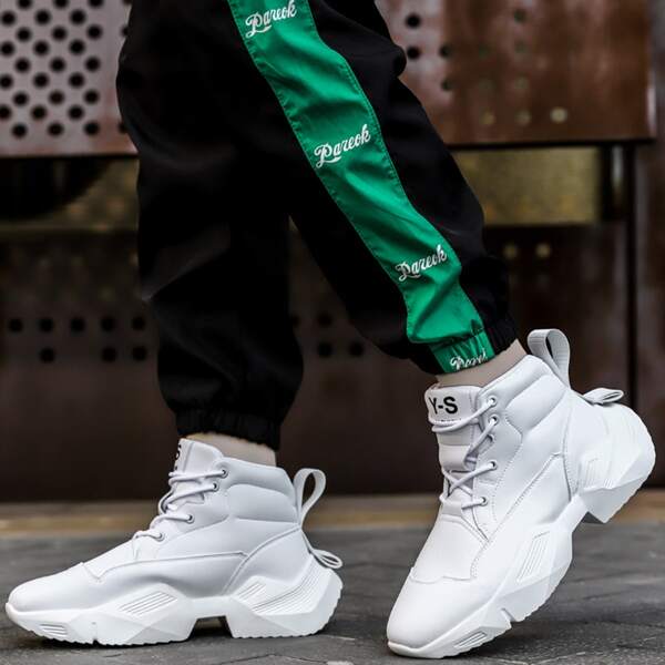 

Men Minimalist High Top Chunky Sneakers, White