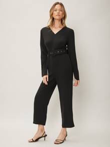 MOTF PREMIUM CAPRIS BELTED JUMPSUIT - Black - View 6