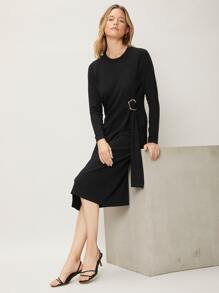 MOTF PREMIUM WOOL-MIX KNEE LENGTH JUMPER DRESS - Black - View 8