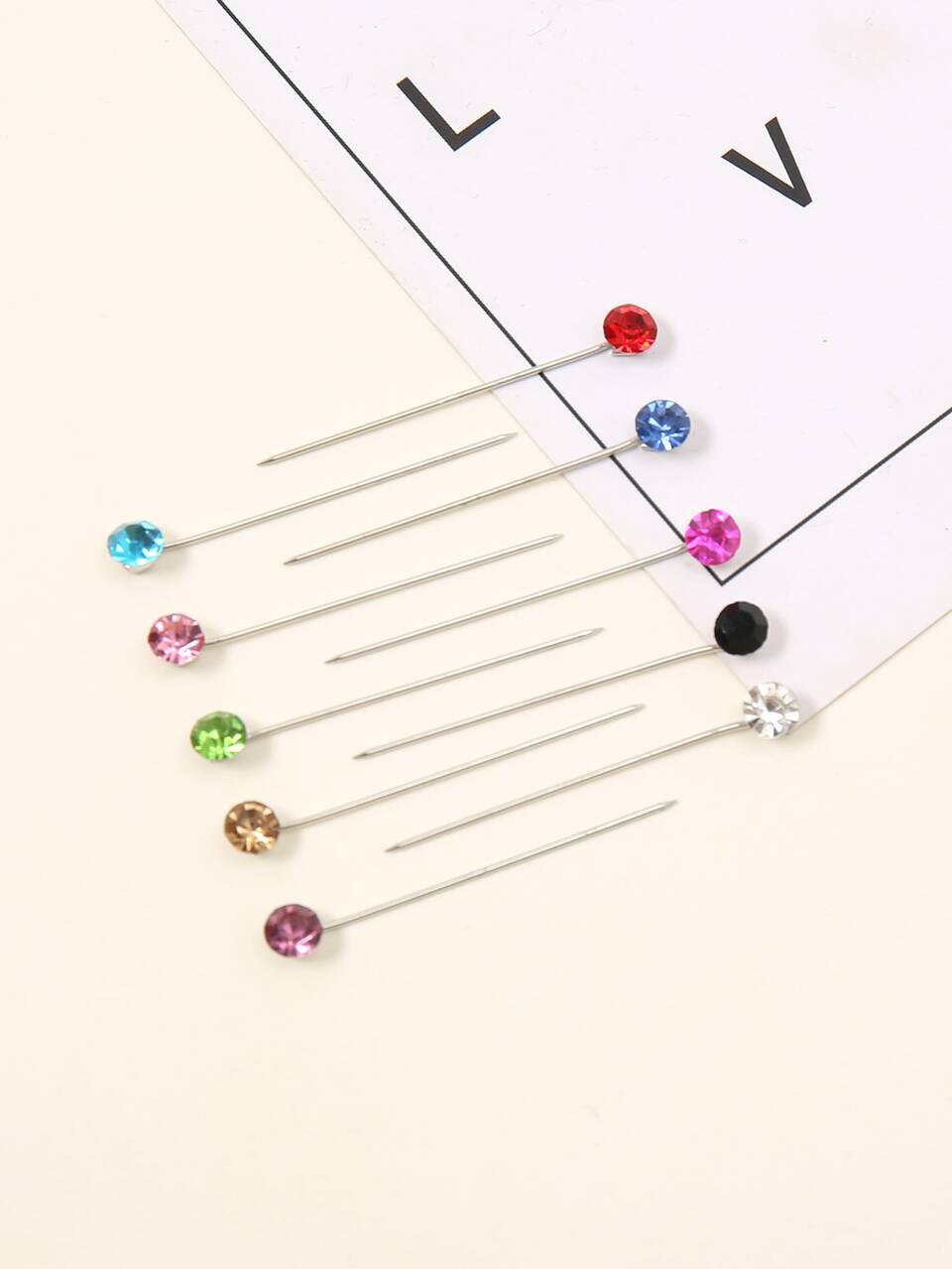 30pcs Rhinestone Studded Colorful Scarf Clips/Pins, Women Fashion Brooch Accessories