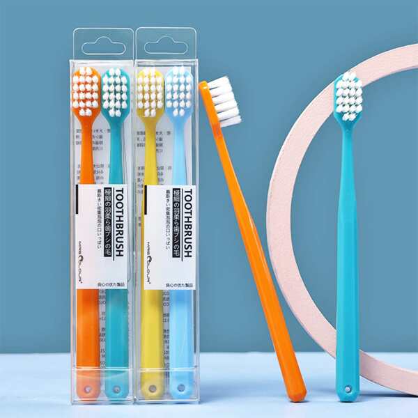 

2pcs Random Color Toothbrush, Multicolor