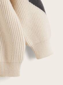 Áo len cho bé trai tập đi Hình học Giải trí - Màu be - Xem 5