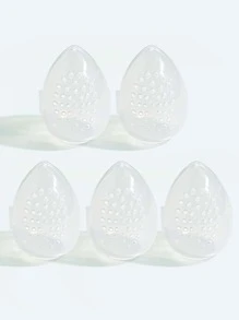 MAANGE 5 件化妆海绵收纳盒，化妆工具收纳，方便旅行携带 - 無色 - 查看 2