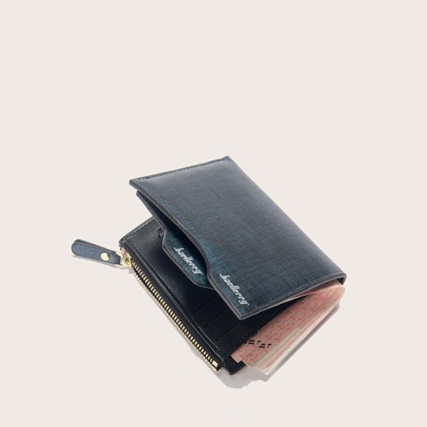 

Men Letter Graphic Small Wallet, Blue