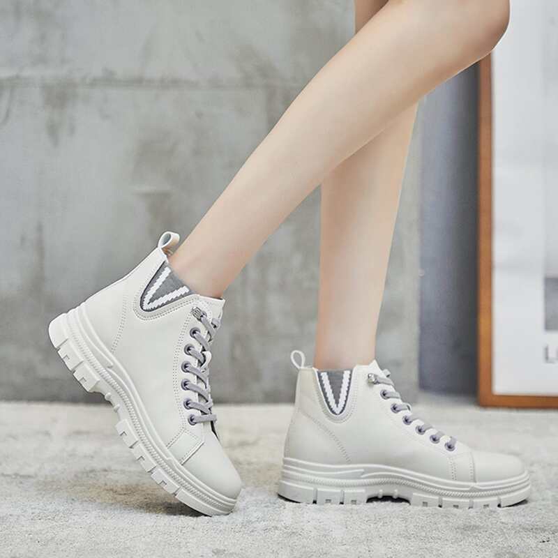 

Lace Up Front Combat Boots, Beige