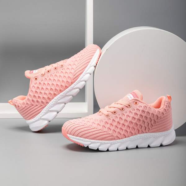 

Minimalist Textured Breathable Running Shoes, Pink
