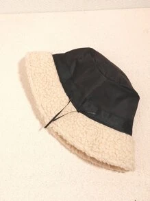 Letter Embroidered Bucket Hat - Beige - View 3