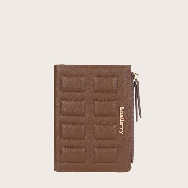 

Minimalist Quilted Small Wallet, Coffee brown