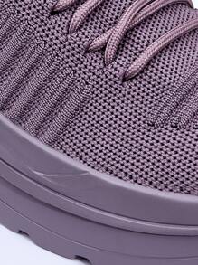 Cuccoo Knit Detail Lace-up Front Running Shoes - Purple - View 9