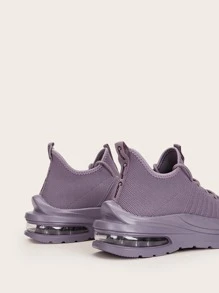 Cuccoo Knit Detail Lace-up Front Running Shoes - Purple - View 6