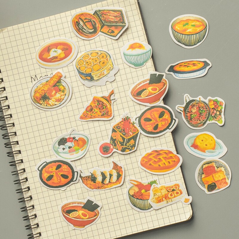 

38pcs Food Print Sticker, Multicolor