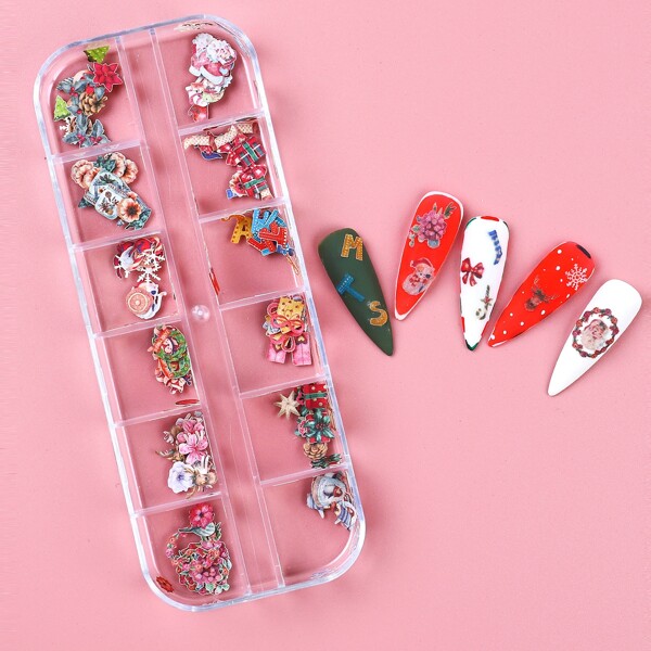 

1box Christmas Nail Decoration, Multicolor