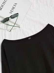 Áo nỉ Plus Size màu trơn Giải trí - màu đen - Xem 3