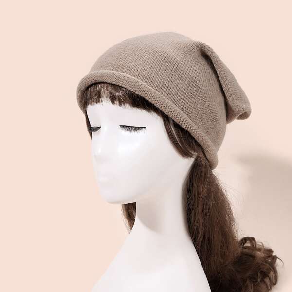 

Solid Knitted Hat, Khaki