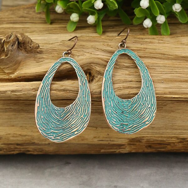 

Hollow Out Drop Earrings, Ancient bronze