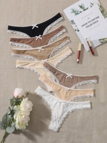 PetitDoll 7packs Contrast Lace Sexy Panties Set - Multicolor - View 1
