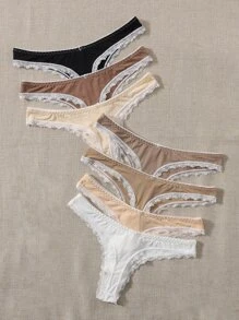 PetitDoll 7packs Contrast Lace Sexy Panties Set - Multicolor - View 2