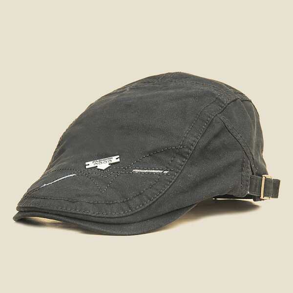 

Men Letter Decor Hat, Dark grey
