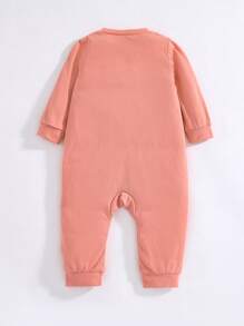 Baby Girl 2 Packs Zip Up Baseball Neck Jumpsuit - Multicolor - View 3