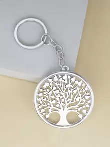 Tree Charm Keychain - White - View 1