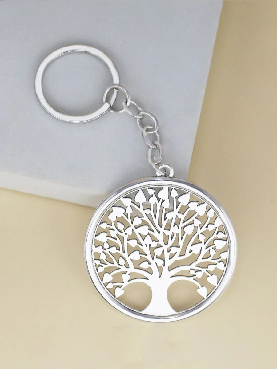 Tree Charm Keychain - White - View 1
