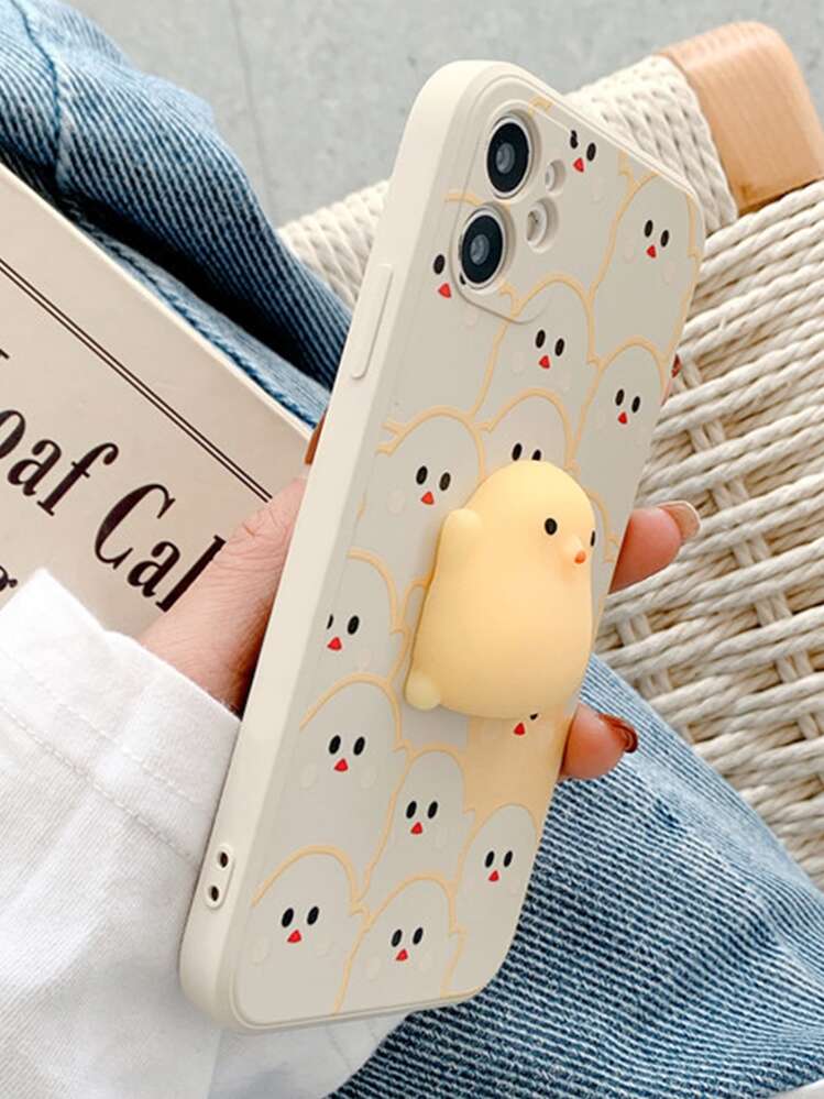 Apple Cute Stuff Funny 3D Cartoon Chicken Decor Phone Case Compatible With IPhone 15/15Pro/15Plus/15Promax - Multicolor - View 7