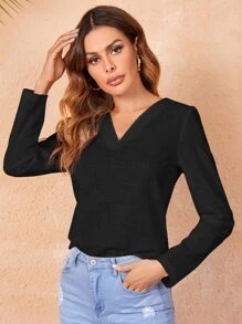 SHEIN LUNE بلايز نسائية الصاف كاجوال