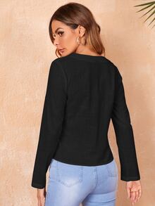 SHEIN LUNE بلايز نسائية الصاف كاجوال