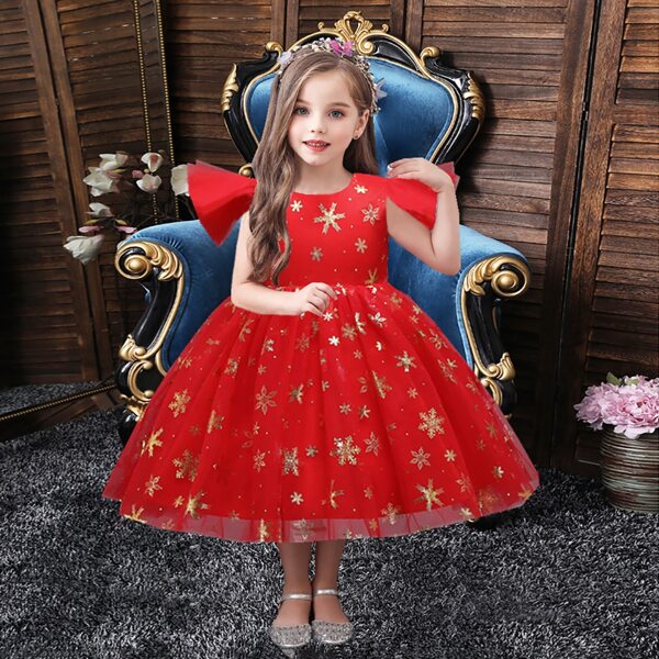 

Toddler Girls Graphic Print Dress, Red