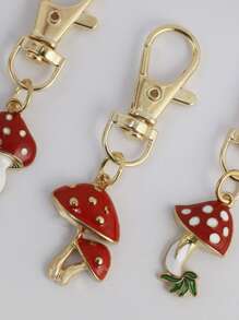 3pcs Mushroom Decor Bag Charm Bag Accessories Gifts Valentine'S Day Stylish For Teen Girls Women College Students Teacher White-Collar Workers Rookies & White-Collar Workers Car Accessories Women Key Chain Charms Cute Keychain