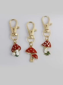 3pcs Mushroom Decor Bag Charm Bag Accessories Gifts Valentine'S Day Stylish For Teen Girls Women College Students Teacher White-Collar Workers Rookies & White-Collar Workers Car Accessories Women Key Chain Charms Cute Keychain