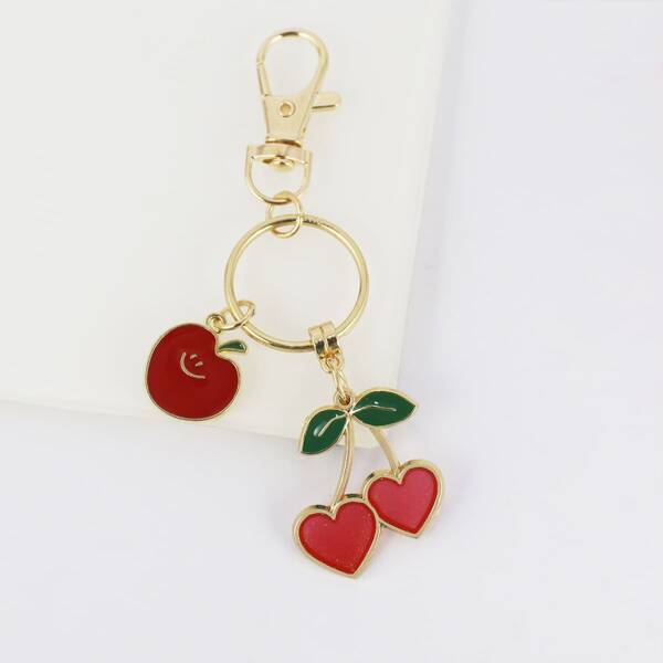 

Heart Detail Charm Keychain, Multicolor
