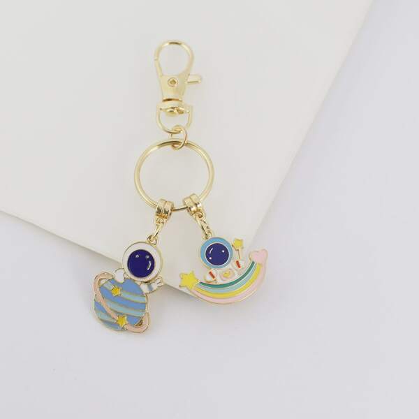 

Astronaut Charm Keychain, Multicolor