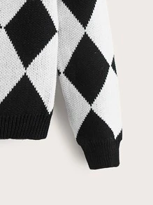 Boys Argyle Pattern Raglan Sleeve Sweater