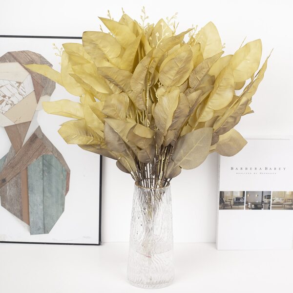 

1branch Artificial Leaf, Mustard yellow