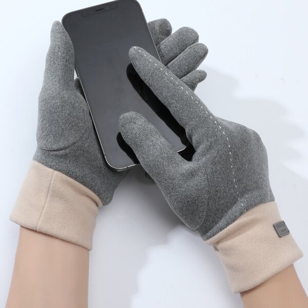 

Stitch Detail Gloves, Grey