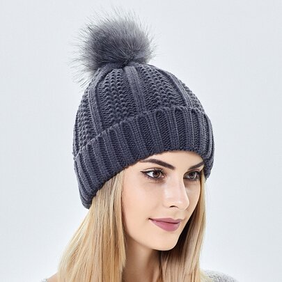Pom Pom Decor Knitted Hat