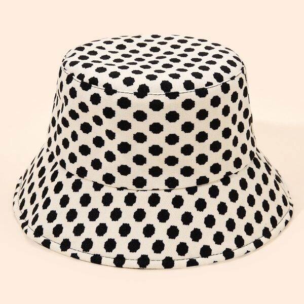 

Polka Dot Bucket Hat, Black and white
