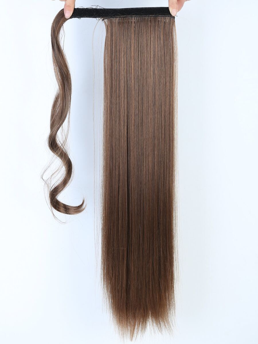 Extensión del pelo Coleta larga lisa - Marrón - Ver 1