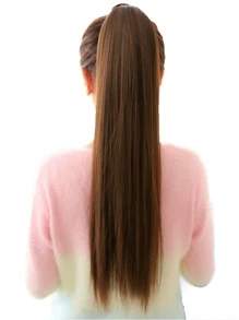 Extensión del pelo Coleta larga lisa - Marrón - Ver 4